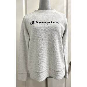 Champion Light Gray Textured Crew Neck Sweater